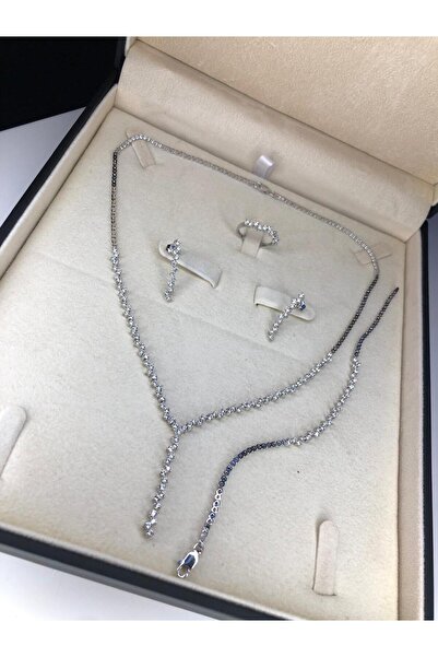 GWOMA Kadın Gümüş Set - Alin Su Yolu • Işıklı Kutuda • Düğün • Nişan • Söz • ...