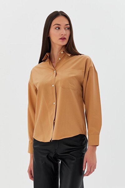 Shopping Shop Πουκάμισο με τσέπη Poplin - BISCUIT