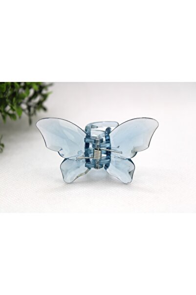 Tezcan Aksesuar Διαφανής πολύχρωμη πόρπη με μανταλάκια πεταλούδας 6 εκατοστών