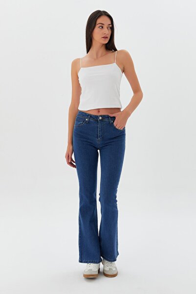 Shopping Shop Pantaloni cu picioare largi ALBASTRU