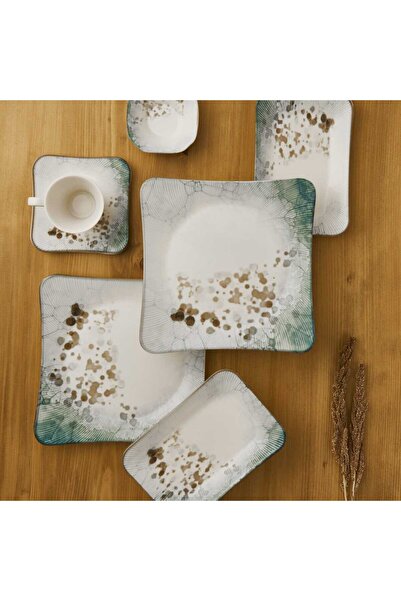 Güral Porselen Spinoza 30 Parça Kare Kahvaltı Takımı 1341-