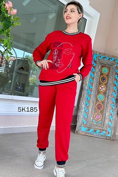 İnce Topuk Face Printed 2 Thread Set 5K185