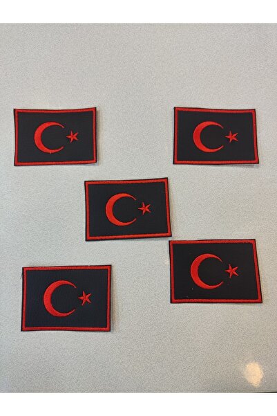 Türk Bayrak desenli patch 5'li paket