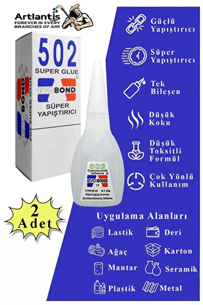Artlantis 502 Japon Yapıştırıcı 2 Adet 20 gr Hızlı Yapıştırıcı Evobond 502 Sü...