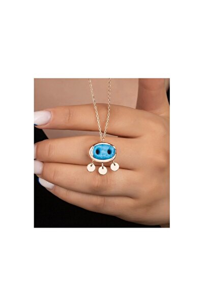 OGO SİLVER 925 Ayar Gümüş Rose Süryani Gözü Kolye