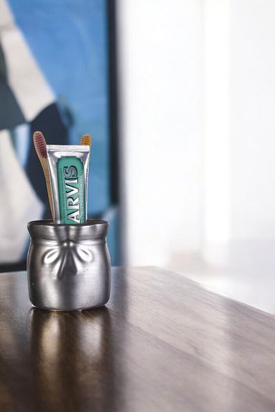 Evene Toothbrush Holder Toothbrush Holder Toothbrush Stand Toothbrush Holder Silver Antique Model 8