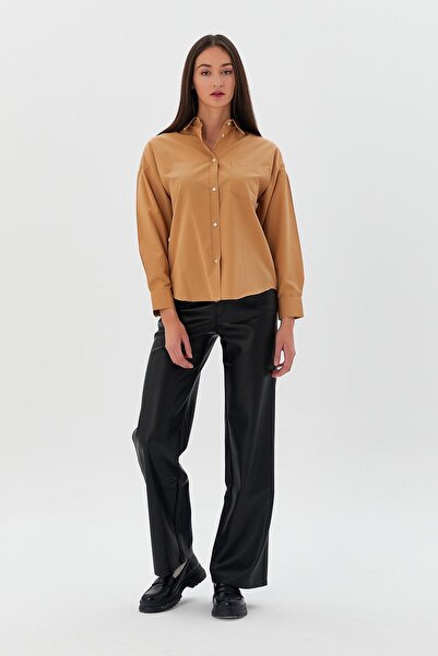 Shopping Shop Πουκάμισο με τσέπη Poplin - BISCUIT