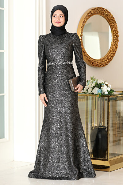 AHUNUR Tesettürde Mutluluk Nihal Hijab Evening Dress