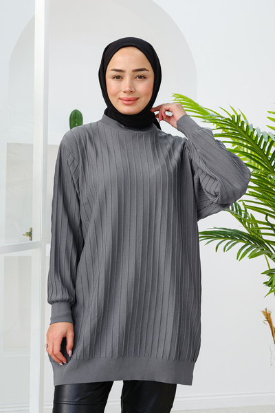 LOCCO Καπνιστό γυναικείο τουνίκ - Crew Neck