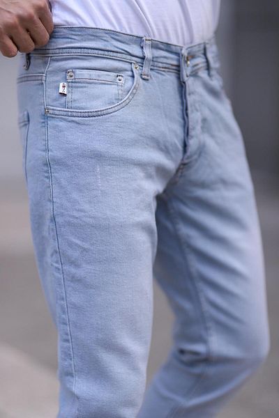 ENERJİN Ανδρικό παντελόνι Lycra Slim Fit - Ice Blue με νύχια