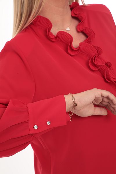 KİFAYET 16184 Ruffled Collar Long Sleeve Jesika Shirt