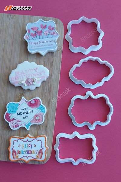 nescook 4-Piece Frame Cookie And Sugar Pastry Mold / Cutter / Cake Mold