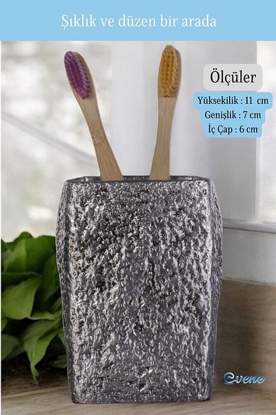 Evene Toothbrush Holder Toothbrush Holder Toothbrush Stand Toothbrush Holder Silver Antique Model 7