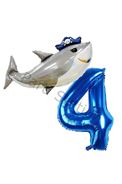 Parti Station مجموعة بالونات قرصان القرش و4 سنوات من العمر، مجموعة بالونات من...