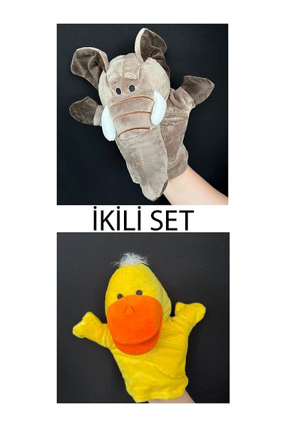PeriYedi Hand Puppet Elephant and Duck Friends Hand Puppet Set of Two