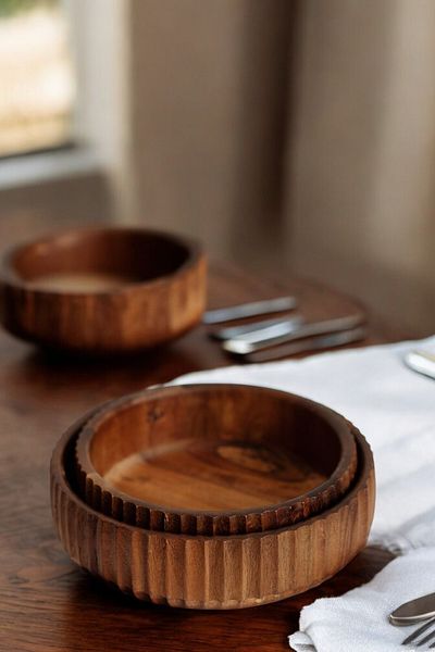 Mirilliahome Set of 2 Acacia Bowl - Acacia Bowl
