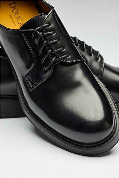 Doucals Siyah Bağcıklı Deri Ayakkabı