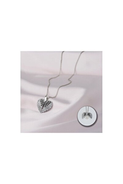 OGO SİLVER Kişiye Özel Isimli Kanarlı Kalp Kolye