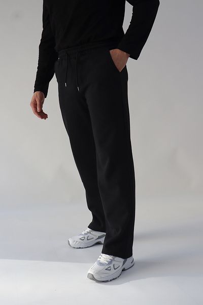 mw memowear Φαρδύ παντελόνι με 2 κλωστές μαύρη φούτερ