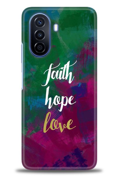 MRCİLETİSİM Tecno Spark 8C Case Hd Printed Case - Faith Hope Love