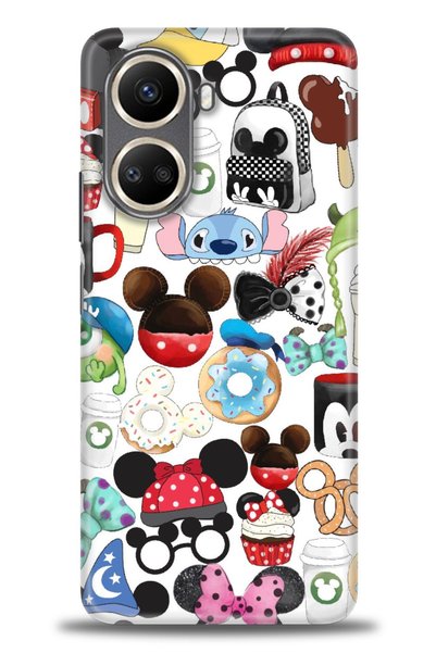 MRCİLETİSİM Realme C55 Case Hd Printed Case - Donuts and Ice Creams + Full Sc...