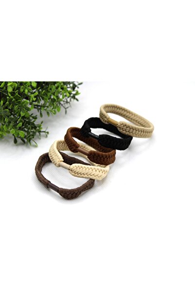 Tezcan Aksesuar Pachet de 5 catarame din cauciuc model tricotat