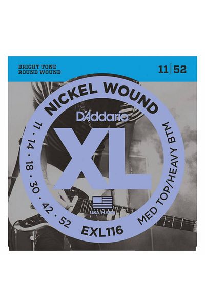 Daddario Exl116 Med Top/Heavy B Electric Guitar String Set - XL, 11-52