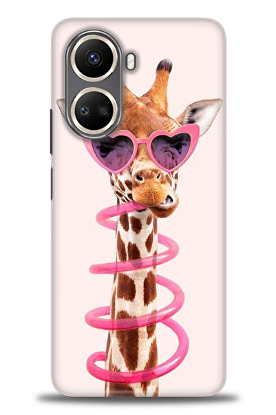 MRCİLETİSİM Huawei Nova 10 SE Kılıf HD Baskılı Kılıf - Pipetli Zürafa + Tam E...