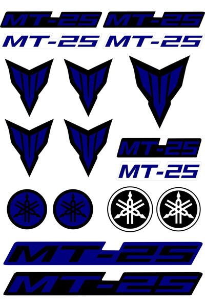 Genel Markalar YAMAHA MT-25 MOTOSİKLET STİCKER SETİ A4 LACİVERT