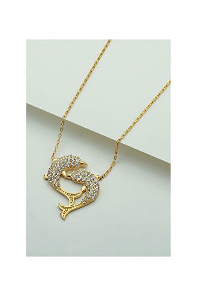 OGO SİLVER 925 Ayar Gümüş Gold Yunus Kolye