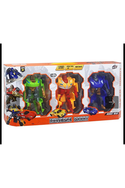 Genel Markalar Dönüşen Robot Arabalar 3'lü Set, Eğlence ve Keşif İçin Harika Bir Seçenek