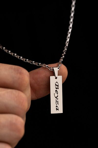 vogutima Name Written Fine Tip Unisex Necklace • Lover • Wife • Father • Gift for a Friend Steel Necklace