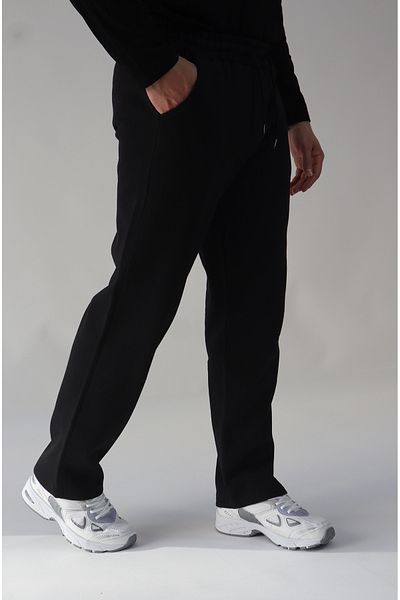 mw memowear Φαρδύ παντελόνι με 2 κλωστές μαύρη φούτερ