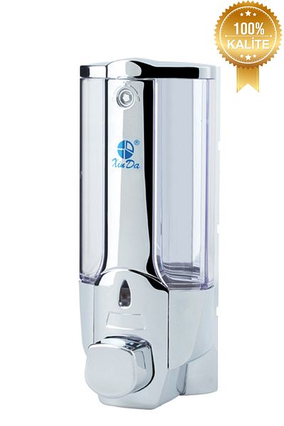 Xinda Dozator de săpun lichid ABS de culoare cromată de 380 ml