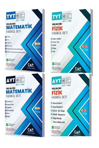 Çap Yayınları ÇAP YAYINLARI TYT AYT MATEMATİK VE FİZİK FASİKÜLLERİ 4'LÜ SET