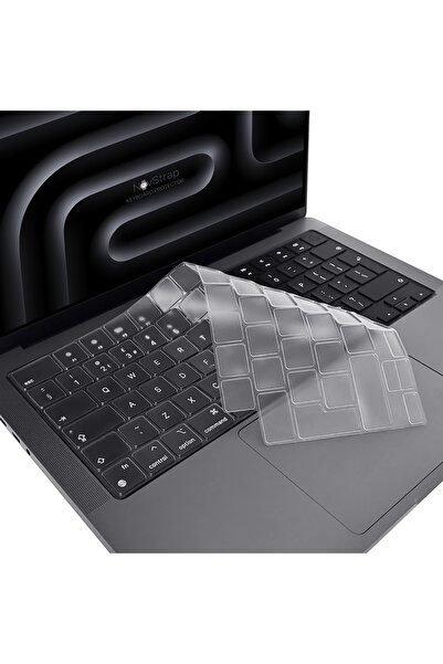 NovStrap متوافق مع Apple MacBook Pro مقاس 14 بوصة M4 - حافظة لامعة وحافظة لوحة مفاتيح شفافة