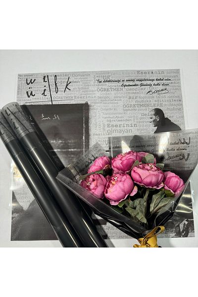 weloveis ''Ataturk'' Printed Flower Bouquet Paper&Packing Material&Pack-10 Sheets