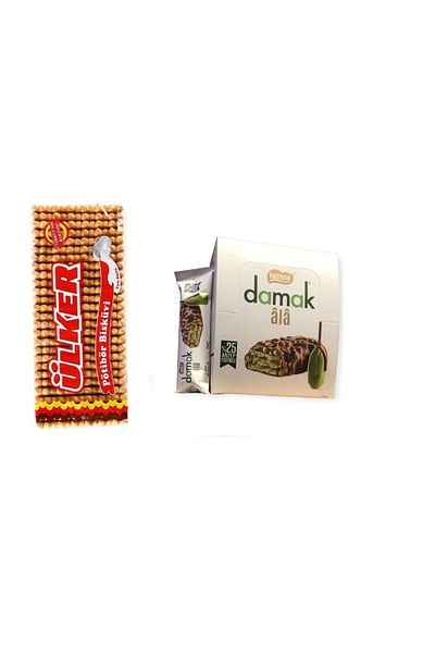 Ülker Potibor Sade 175 Gr and New Damak Ala Antep Pistikli Gofret 30 Gr * 12
