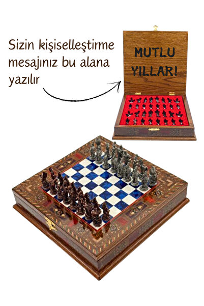 GGS GrandGiftStore Kişiye Özel El Işi Satranç Spartalılar Vs Truvalılar El Iş...