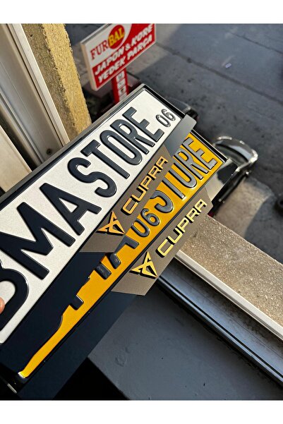 BMASTORE06 CUPRA LOGOLU VE YAZILI BRONZ MAT Model Pleksi Plakalık (1Çift,2Adet)