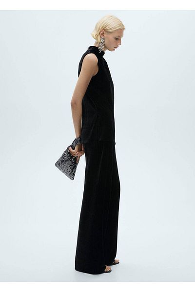 MANGO Woman Straight-cut velvet pants