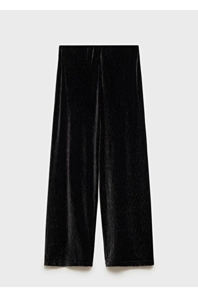 MANGO Woman Düz Kesim Kadife Pantolon