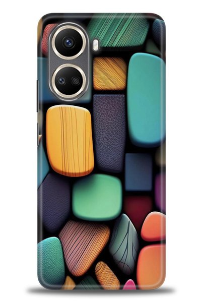 MRCİLETİSİM Realme C55 Case Hd Printed Case - Colorful Stones + Full Screen P...