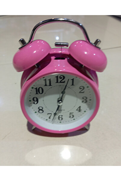 abnturk Nostaljik çalar saat 16×11 cm ebatında zilli pil ile çalışan metal pe...