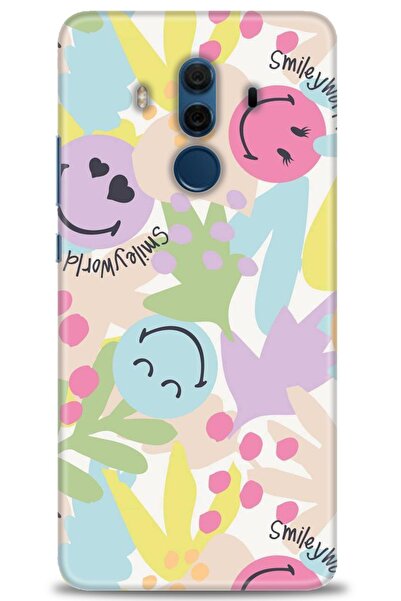 MRCİLETİSİM Huawei Mate 10 Pro Kılıf HD Baskılı Kılıf - Smiley World + Tam Ek...