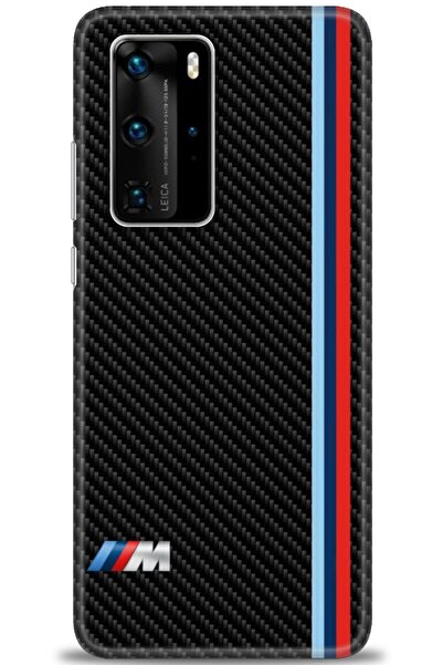 MRCİLETİSİM Huawei P40 Pro Kılıf HD Baskılı Kılıf - BMW + Tam Ekran Koruyucu