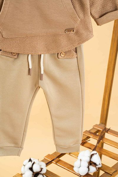 bombe Baby Kids Camel Cotton 2-Piece Set First I Trend Fashion Bottom Top Set