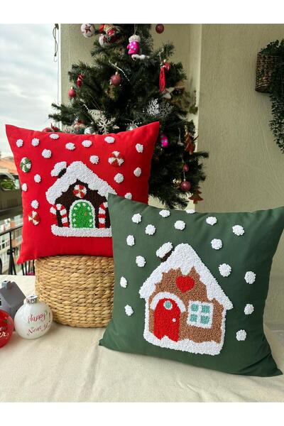 punchatolyem panch punch yılbaşı ev modeli 2 Li set takım kırlent kılıfı el y...