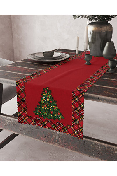 Ziu Home Yılbaşı,yeniyıl,christmas Desenli Runner, Yılbaşı Temalı Runner