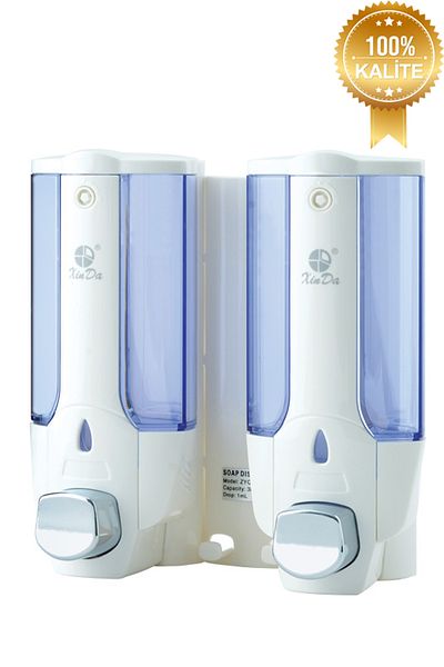 Xinda Culoare albă - Dozator de săpun lichid Abs, pachet de 2, 380ML